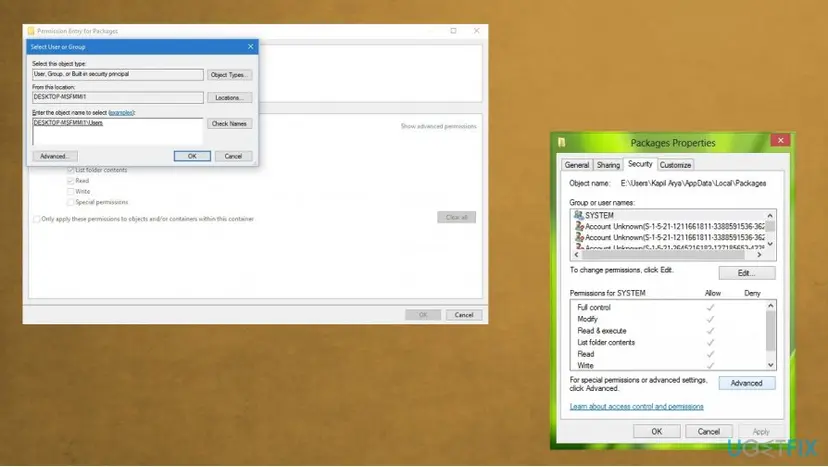Microsoft store error code 0x80070005 fix packages