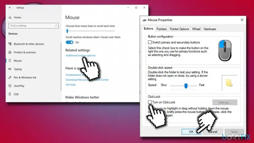 Mouse clicking by itself disable click lock