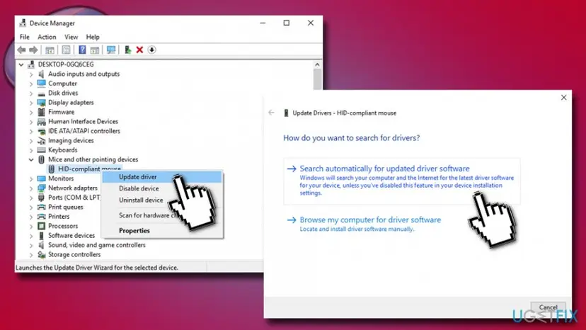 Mouse clicking by itself update mouse driver
