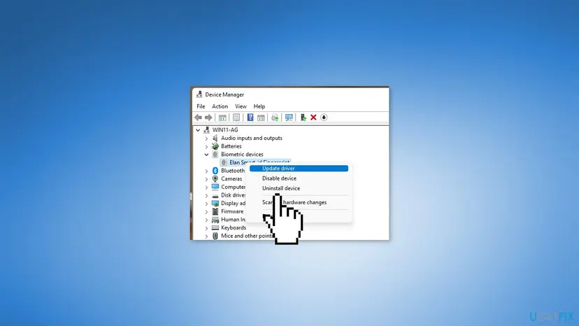 Reinstall the biometric driver
