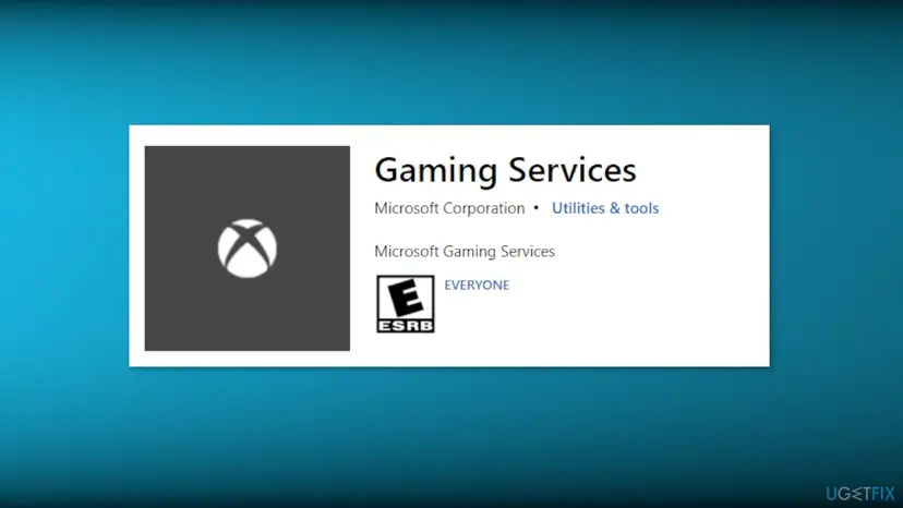 Gaming Services page in Microsoft Store with the Xbox logo, the app that every Game Pass game on Windows depends on