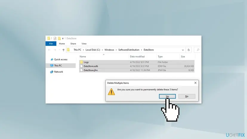 Remove the datastore files
