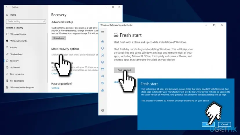 Reset windows 10 to factory settings use fresh start option