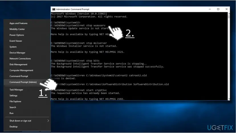 Reset windows update components