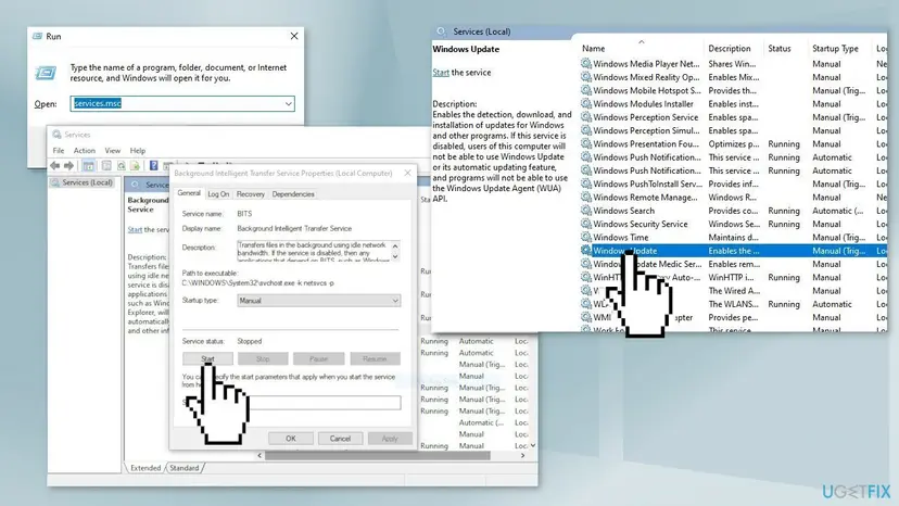 Restart windows services