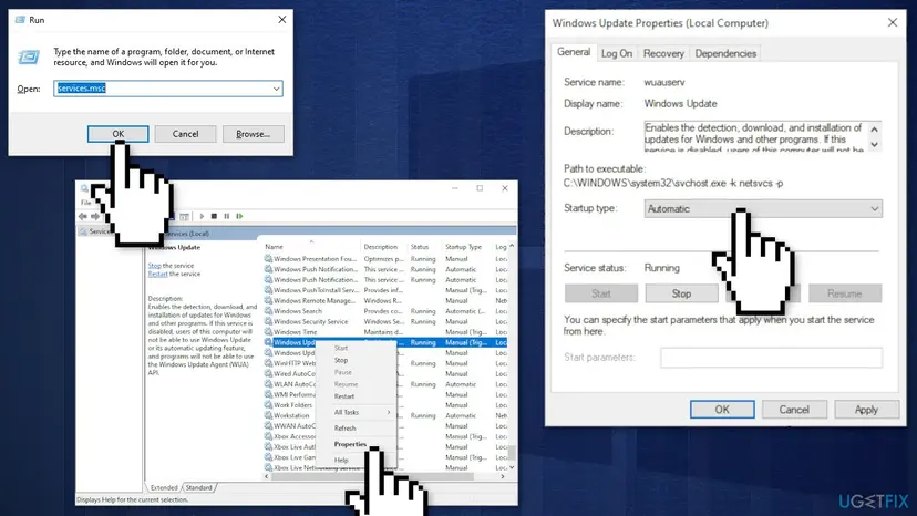 Restart windows update service