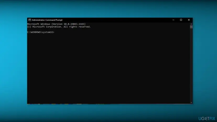 Administrator Command Prompt window open on the System32 folder, where the DISM and SFC repair commands are typed