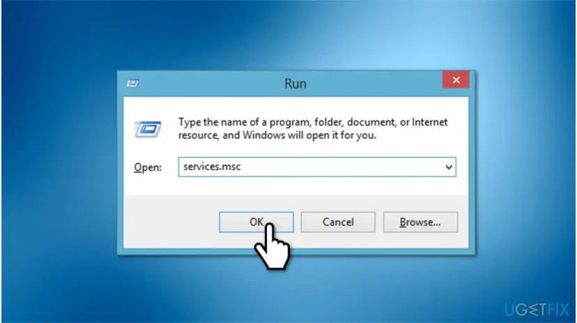 Run services msc to fix 0x80070005 error