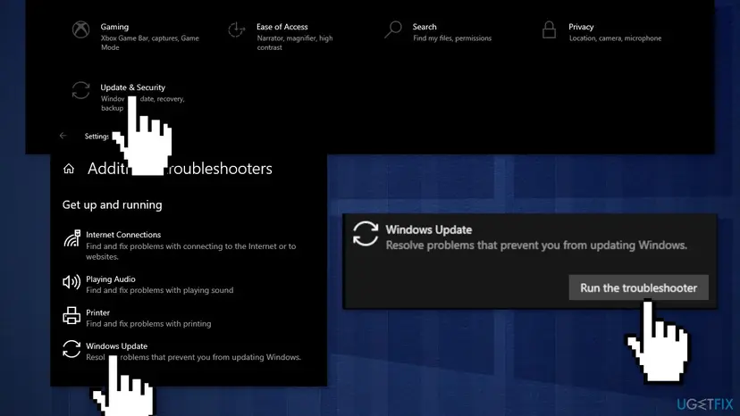 Run the windows update troubleshooter