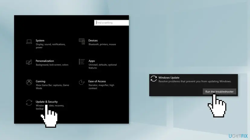 Run the windows update troubleshooter