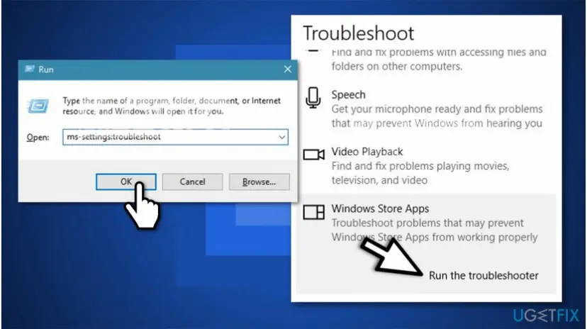Run windows store app troubleshooter
