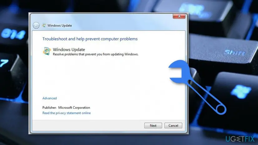 Run windows update troubleshooter