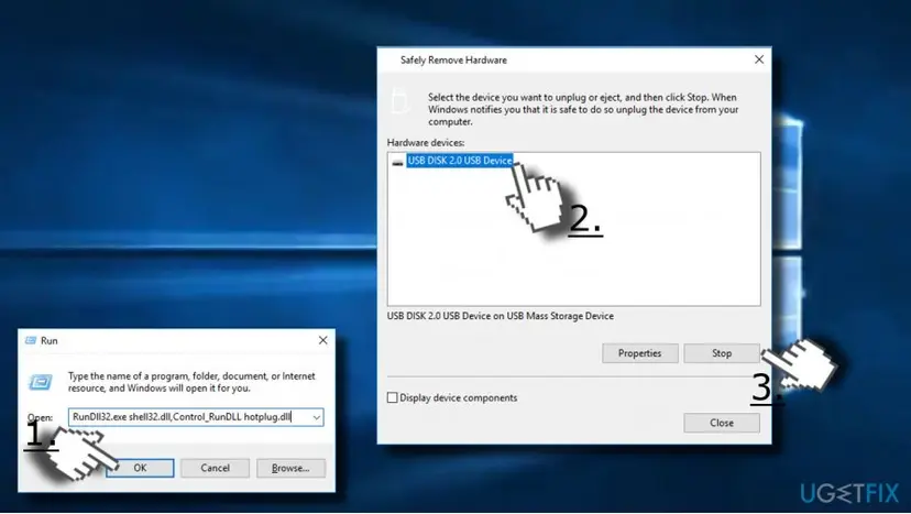 Safely remove hardware dialog