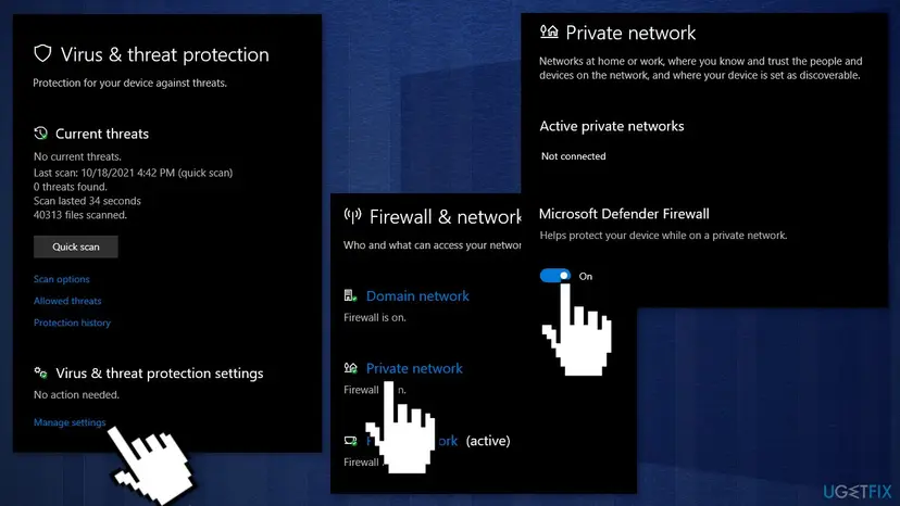 Turn off windows defender firewall