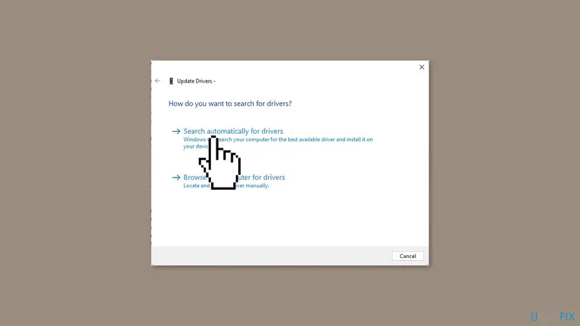 Device Manager with a device category expanded and the right-click menu of a device showing Update driver, Disable device and Uninstall device