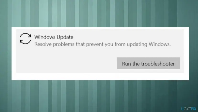 Update error 0x800f0805 fix run troubleshooter