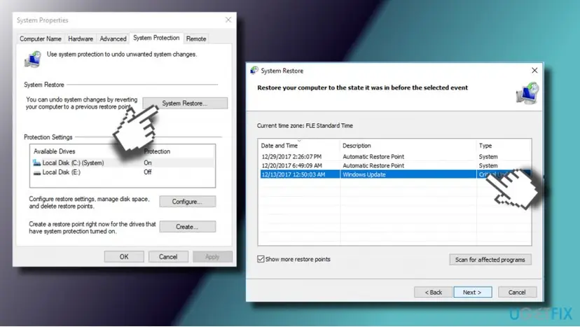 Use system restore point