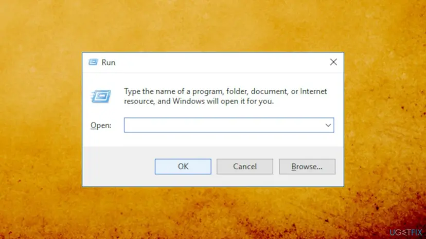 Windows Run dialog with an empty Open field and the OK, Cancel and Browse buttons, used to start eventvwr.msc