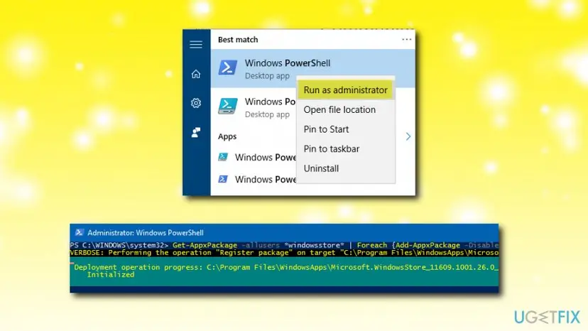 Windows store error 0x000001f7 powershell