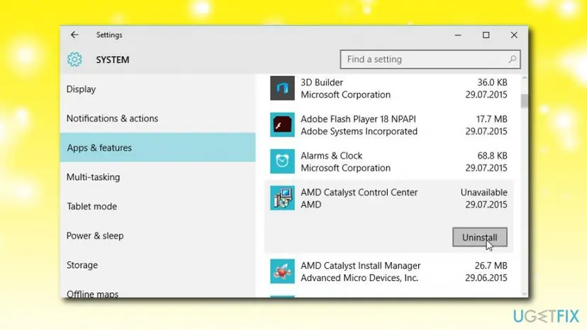 Windows store error 0x000001f7 uninstall apps