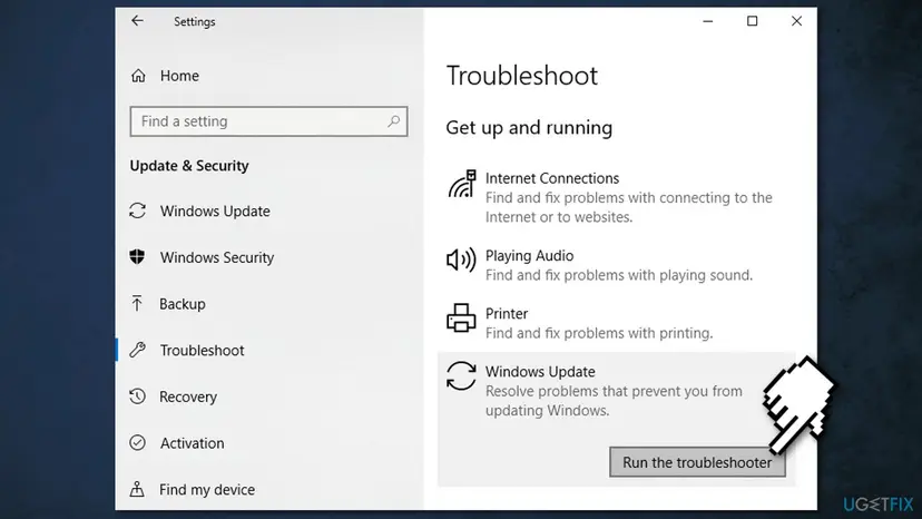 Windows update troubleshooter
