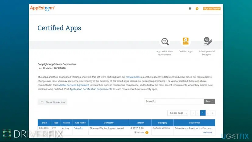 Driverfix appesteem certified