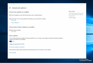 Pause updates