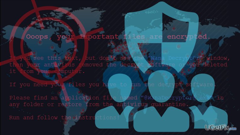 Image of the WannaCrypt ransomware