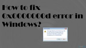 0x0000000d error fix