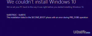 0x8007002c 0x4001e error