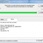 0x8007007a windows live mail error