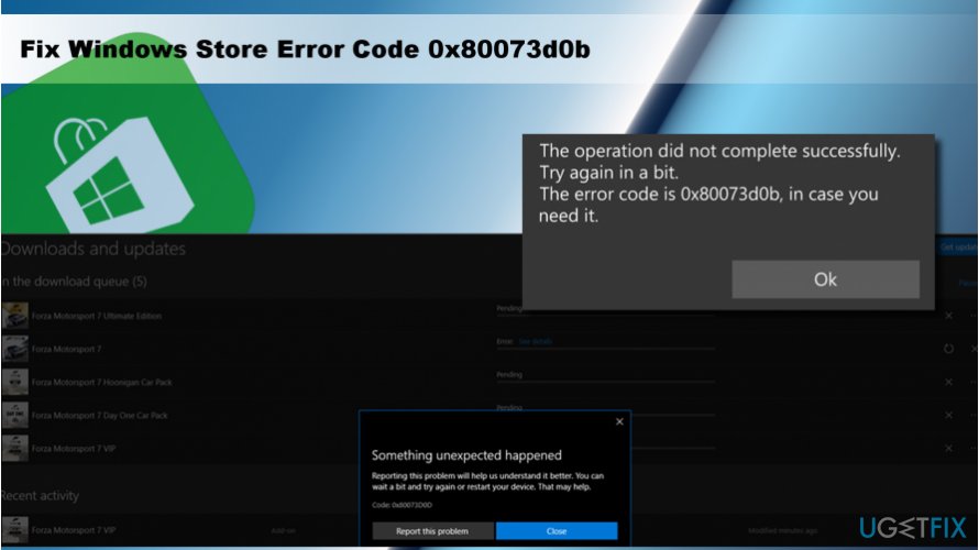 illustrating Windows Store error 0x80073d0b