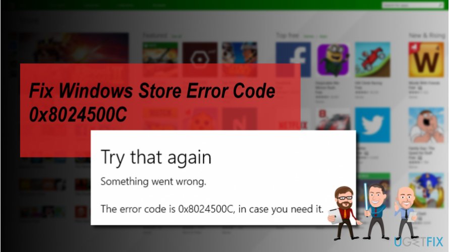 The image of Windows Store error 0x8024500C
