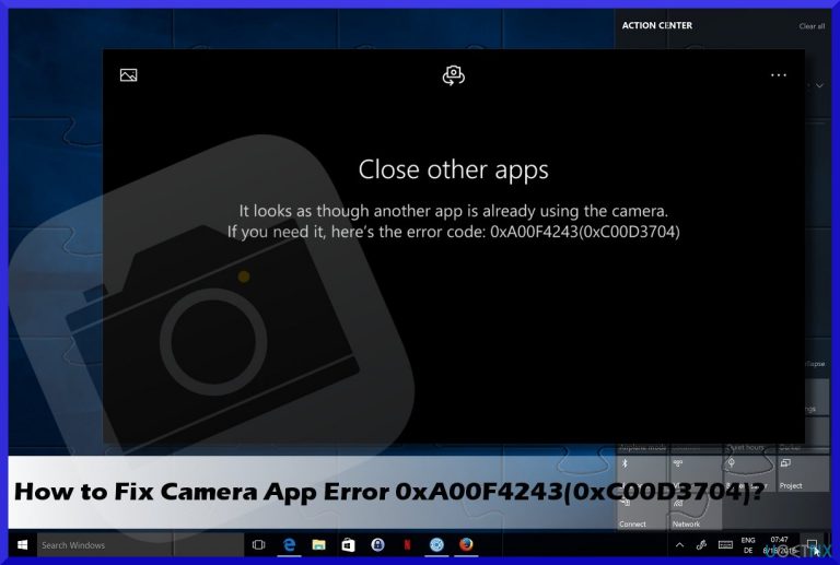 How to fix Webcam Error Code 0xA00F4243(0xC00D3704) on Windows?