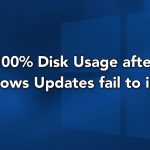 100 disk usage after windows updates fail to install