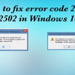 2503 2502 errors on windows