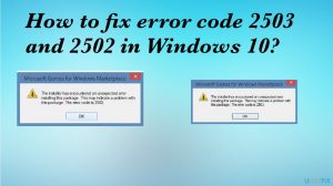 2503 2502 errors on windows