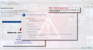 500 internal server error