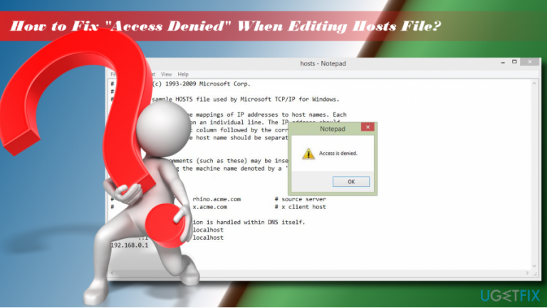 How to fix Notepad “Access Denied” when editing Hosts file on Windows?