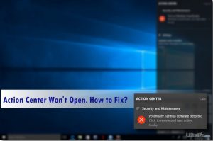 Action cnter wont open