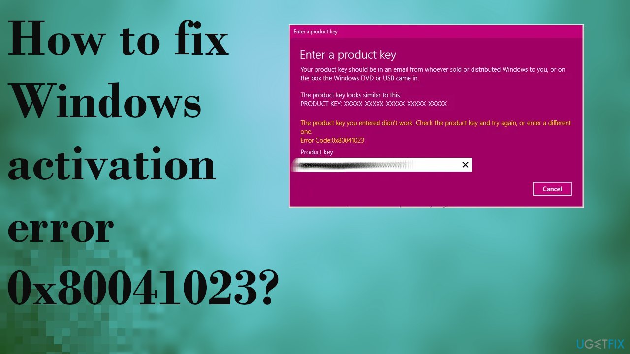 Windows activation error 0x80041023