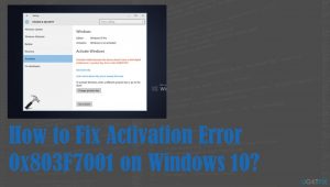 Activation error 0x803f7001 fix