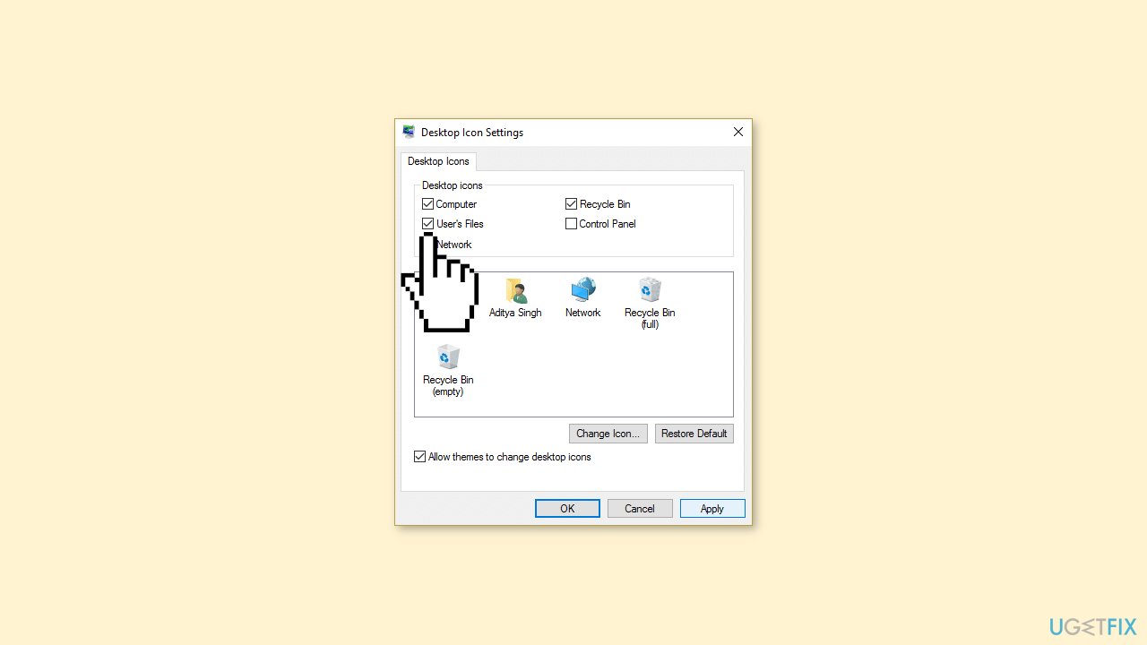 Add Users File Shortcut to Desktop