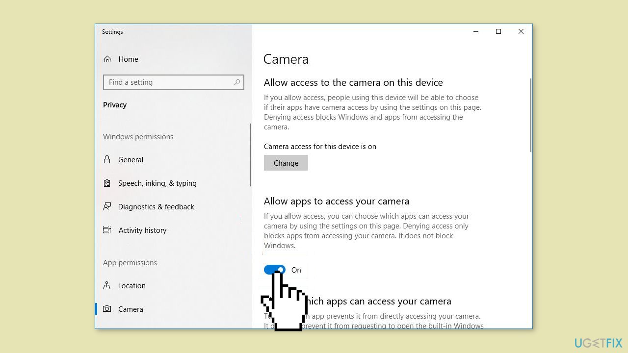 Adjust Camera Privacy Settings