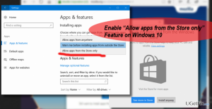 Allow apps from the store only feature