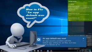 An app default was reset