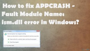 Appcrash faulty dll fix