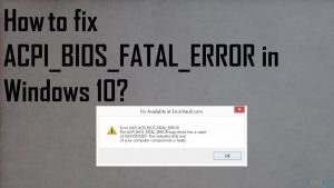 Blue screen acpi fatal error fix