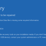 Boot configuration data file is missing