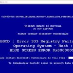 Bsod error 333 registry failure